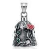 Titanium Steel Vintage Polished Double-sided Epoxy Rose Motorcycle Riding Lucky Bell