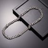 Cuban Link Chain Men Punk Knotted Bracelet Necklace
