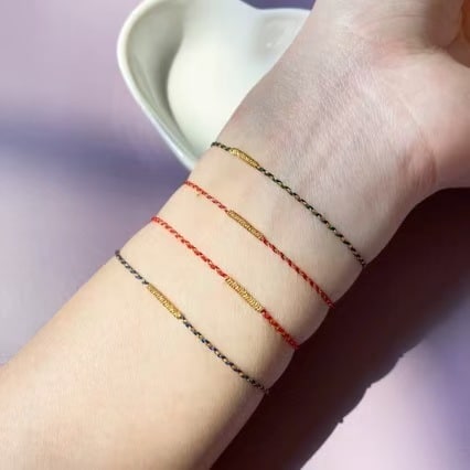 Two-tone Four-strand Braid Dorje Knot Ultra-fine Bracelet