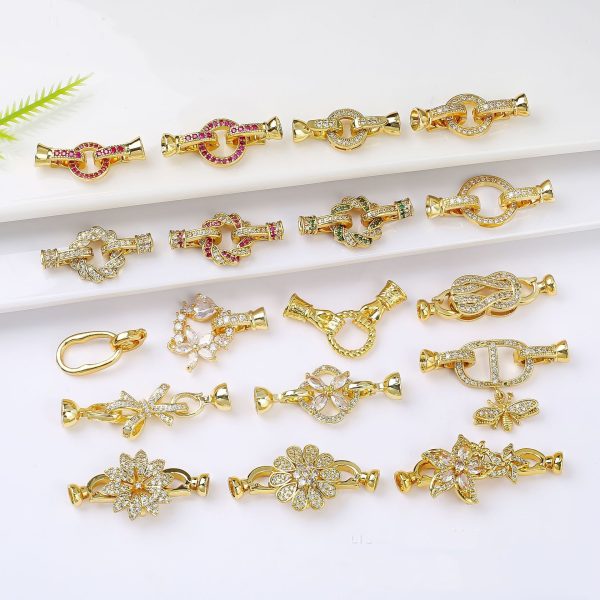 18K Gold Color Pearl Necklace Buckle