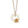 7608a220-77d7-4ba9-970a-3094ce4ebc3c.jpg S925 Sterling Silver Gold Plated Hetian Jade Flower Peace Buckle Set Chain Simple Retro