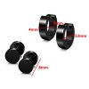 Round dumbbell set stainless steel earrings
