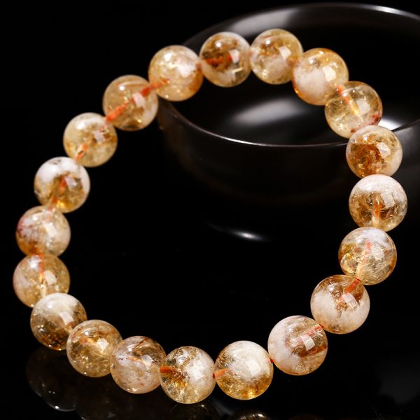 Natural Snowflake Yellow Tower Crystal Honey Milk-in-water Bracelet