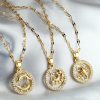Golden Twelve Constellation Pendant Necklace INS Style