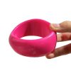 Resin Oval Wide Geometric Curved Resin Solid Color Bracelet