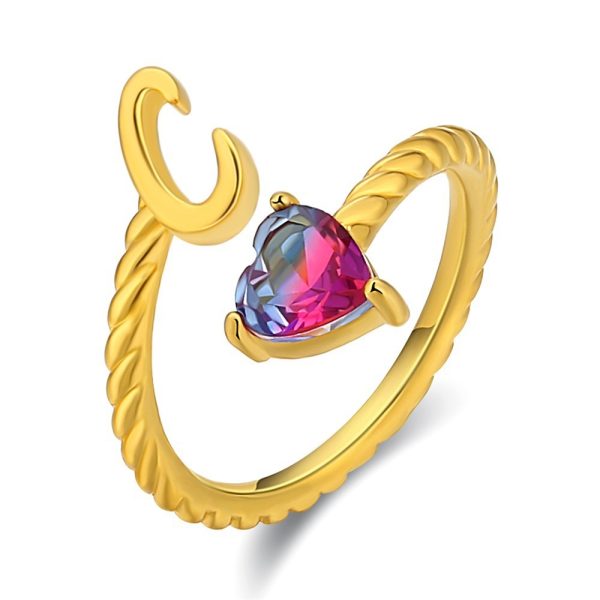 Creative Fashion Letter Love Heart-shaped Ring