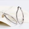 Large Circle Inlaid Zircon Earrings Women Exaggerated