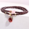 Red Rock Double Ring Money Bag Pendant Bracelet