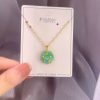 Women's Fashion Elegant Green Round Opal Necklace