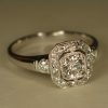 Gorgeous Square Spot Drill Platinum-plated Ring