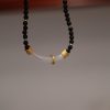 Natural Frosted Black Agate White Chalcedony Necklace