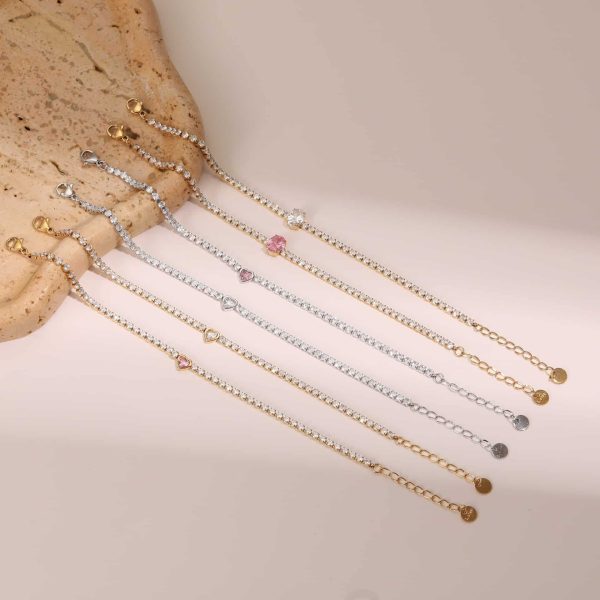 Titanium Steel Bracelet Inlaid Zircon Sweet