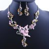 Dielian Flower Necklace Jewelry Set