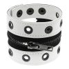 Rivet Chain Ornament Leather Bracelet Women's Round Hole Zipper Wide Version