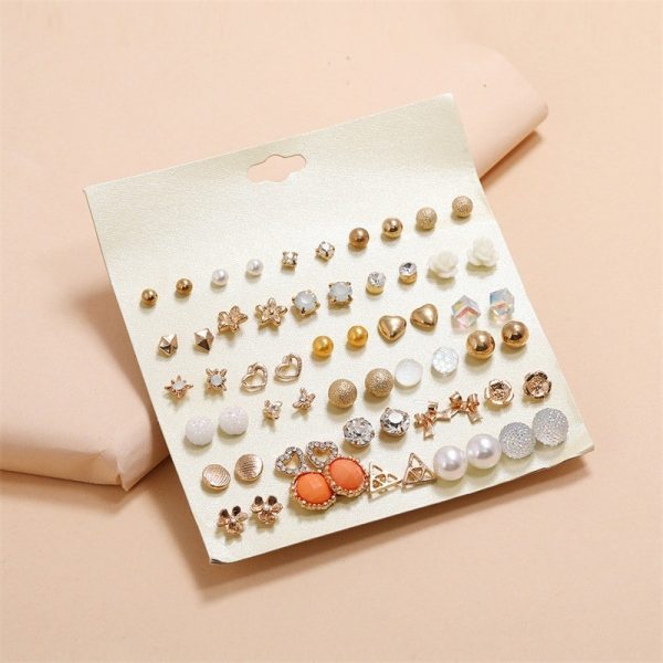 Fashion Flower All-Match 30-Piece Set Earrings