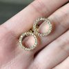 Earrings Temperament Hollowed Out Circle Zircon Full Of Drill Ear Studs
