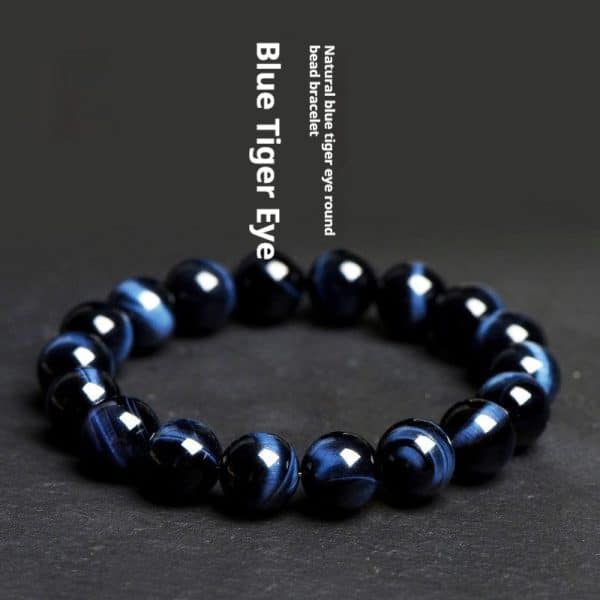 Tiger-eye Blue Bracelet Blue Tiger-shaped Stone Round Beads Sunny Stone Bracelet