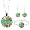 Kiss Time Gemstone Fashion Silver Bracelet Earrings Jewelry Set