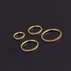 Pure Stainless Steel Split Ring Round Set Zircon Earrings