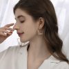 Hong Kong style exaggerated temperament large circle fashion earrings women's five-pointed star design sense fashion simple geometric creative earrings
