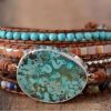 Natural Ocean Stone Leather Multi-layer Bracelet Simple