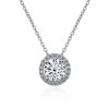 Classic Round Bag 925 Sterling Silver Color Moissanite Necklace
