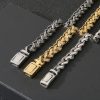 Keel Chain Necklace Vintage Antique Silver Twist Men's Titanium Steel Necklace