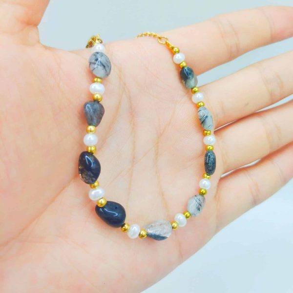 European And American Fashion Cool Crystal Stone Pearl Bracelet