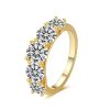 S925 Silver Simple Personality Trendy Micro-inlaid Moissanite Ring