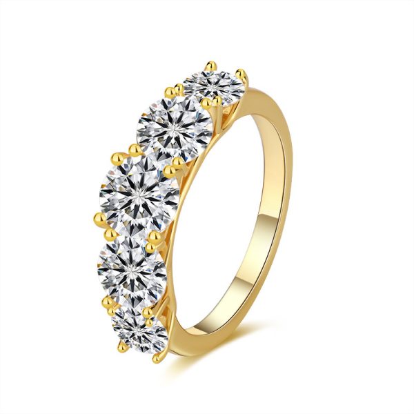 S925 Silver Simple Personality Trendy Micro-inlaid Moissanite Ring