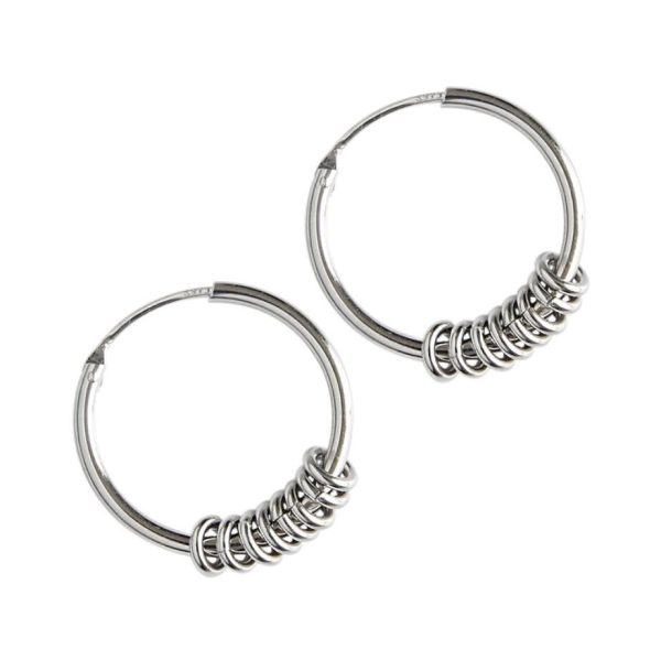 Japanese And Korean Simple Personality Small Circle Female Student Silver Earrings