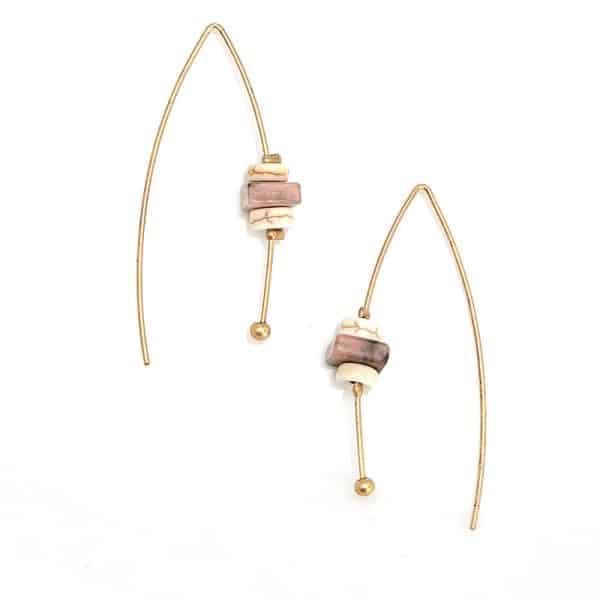 Design natural stone creative earrings