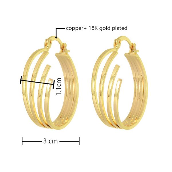 Non-fading Gold-plated Multi-layer Circle Wing Earrings