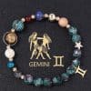 Natural Stone Twelve Constellations Bracelets Cut Hemp Stone Fashion