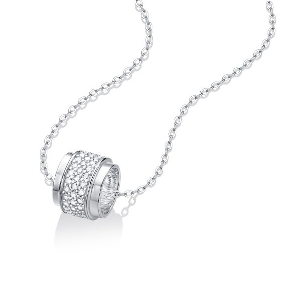 Silver Necklace Girls Moissanite Galaxy Pendant