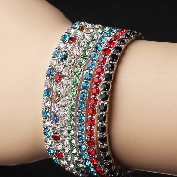 Full Diamond Elastic String Bracelet Female European And American All-matching