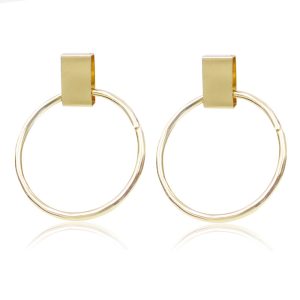 Geometric exaggerated large circle alloy stud earrings