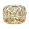 Full Diamond Elephant Ring Creative European And American Popular Ornament