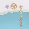 Light Blue Earings Set Temperament Orchid Combination