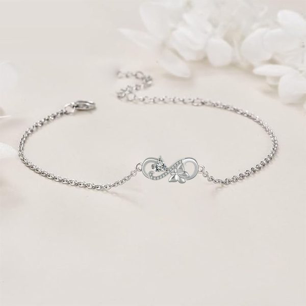 European And American Fashion Infinite Symbol Bracelet Butterfly Women's Adjustable Bracelet