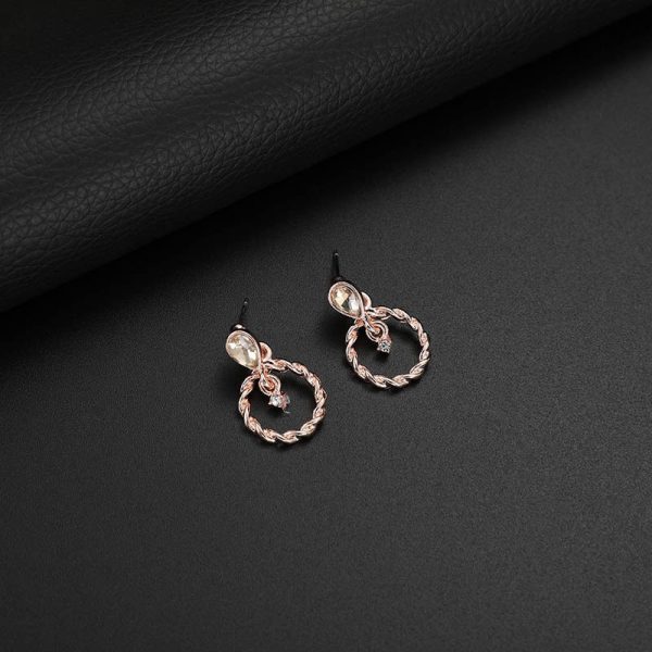Simple Circle Alloy Earrings Necklace Jewelry Two-piece Set