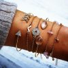 Broken Turquoise V-shaped Bracelet Six-piece Set