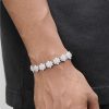 Blue Full Diamond Lotus Bracelet For Men's Hip Hop Dopamine Colored Tennis Chain