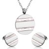 Necklace Earrings Set Ladies Stainless Steel Set