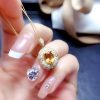 Jewelry Natural Citrine Set S925 Silver Female