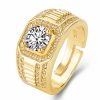 Fashionable And Novel Large Square Diamond Men's Ring