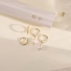Brass Plating Pearl Fashion Earrings Three-piece Set
