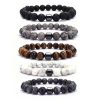 Natural Gemstone Bracelet Vintage Stone Beads Men Women Jewelry