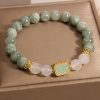 Natural Oil Green Emerald Crystal Bracelet Girls Exquisite Five Pieces Of Scriptures