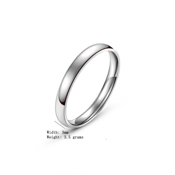 Women's Korean-style Elegant 3mm Simple Bracelet Arc Titanium Steel Ring